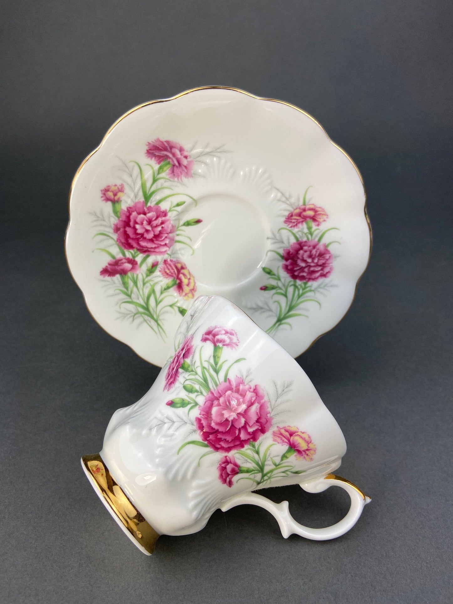 Vintage Royal Albert Tea Cup and Saucer, Carnation, Friendship Series