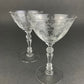Vintage Fostoria Claret Wine Glasses. Set of Two Chintz Motif Stemware. Fine Dining.