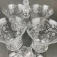 Vintage Cambridge Rose Point Champagne Glasses. Set of Five Tall Sherbets. Floral Etching Stemware. Fine Dining. Wedding Gift Idea.