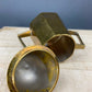 Antique Brass Creamer and Sugar Dish. Heavy Brass Containers with Handles. Kitchen Accessories.