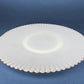 1930s Monax Petalware Opalescent Glass Dinner Plates. White Glass with Gold Rim. Depression Glass 8 Inch Dinner Plates.
