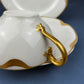 Limoges Haviland Teacup and Saucer, Gold Scalloped Rim, Silver Anniversary Pattern