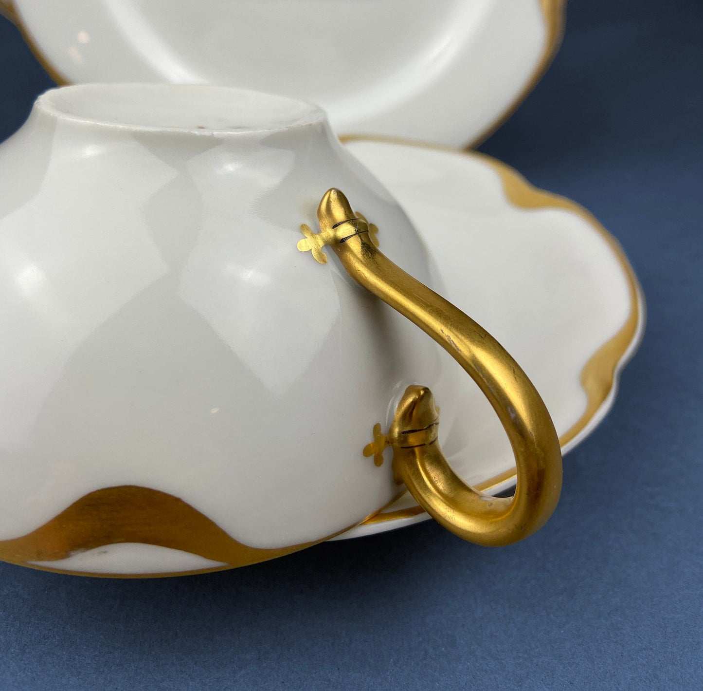 Antique Limoges Porcelain Serving Set. Tea or Coffee Cup with Saucer,  Dinner, and Salad Plates. Finest Porcelain by Haviland, France.