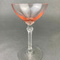 Vintage Fostoria Crystal Glasses in Pink. Tall Claret Light Pink Stemware. Set of Five Footed Glassware for Fine Dining.