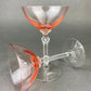 Vintage Fostoria Crystal Glasses in Pink. Tall Claret Light Pink Stemware. Set of Five Footed Glassware for Fine Dining.