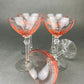 Vintage Fostoria Crystal Glasses in Pink. Tall Claret Light Pink Stemware. Set of Five Footed Glassware for Fine Dining.