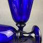 Cobalt Blue Glass Water Goblets. Set of Eight Contemporary Style Stemware. Dark Blue Modern Glassware. Fine Dining.