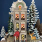 Vintage Blenham Street Bank & 2 Policeman Figurines by Department 56. Illuminated Christmas Village House. Dickens Village. Holiday Display.