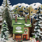 Department 56 Illuminated House. Elfie's Sleds and Skates. North Pole Series. Hand Painted Porcelain Building with Lights. Christmas Decor.