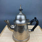 Vintage Metal Coffee Pot, Tea Pot with Creamer & Sugar Bowl with Black Handles. Marked WE B.P.M.S.