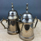 Vintage Metal Coffee Pot, Tea Pot with Creamer & Sugar Bowl with Black Handles. Marked WE B.P.M.S.