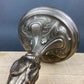 Antique Pillar Candle Holder/Silver Plated Candle Stand/Art Nouveau Relief. Fine Dining.