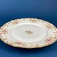 Dinner or Salad Plates, Antique Limoges Elite Porcelain Set of Two Hand-Painted Rose Garlands and Scalloped Gold Rim. MF. & Co.
