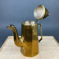 Antique Brass Coffee Set with Coffee Pot, Creamer & Sugar Bowl. Heavy Brass Pots with Handles. Kitchen Accessories.