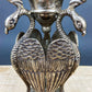 Antique Pillar Candle Holder/Silver Plated Candle Stand/Art Nouveau Relief. Fine Dining.