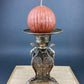 Antique Pillar Candle Holder/Silver Plated Candle Stand/Art Nouveau Relief. Fine Dining.