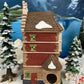 Christmas Village House by Dept 56. Illuminated Nephew Fred's Flat. Dickens Village Series.  Christmas Diorama. Holiday Celebration.