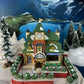 Victorian Train Station. Illuminated Christmas Village House. Potterville Station. Holiday Time. Holiday Decor.