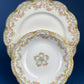 Antique Bavarian Porcelain Teacup, Saucer, and Small Dessert Plate with Delicate Roses. Hand-Painted Trio. Garlands of Roses. J & C Ovid.