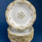 Antique Warwick Salad Plates: Hand-Painted Cottage Rose, Set of 6