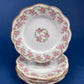Royal Limoges Dessert Plates (Set of 4): Antique Hand-Painted Rose Garland, Made in France