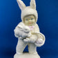 SnowBabies Bunny. Department 56 Rabbit. Easter or Spring Celebration. Egg Basket Accessory. Collectibles.