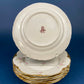 Antique Warwick Salad Plates: Hand-Painted Cottage Rose, Set of 6