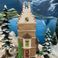 Christmas Village House by Dept 56. Illuminated Nephew Fred's Flat. Dickens Village Series.  Christmas Diorama. Holiday Celebration.