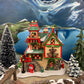 Illuminated Aldeburgh Music Box Shop. Celebrating Music. Christmas Village Porcelain House and Built-in Music Box. Dickens' Village Series.