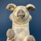 Funny Piglet Figurine. Frolicking and Smiling Pig.  Animal Lovers. Animal Themed Kitchen, Kids Room, or Gift for Pig Lovers.
