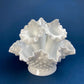 Milk Glass Three Horn Epergne Flower Vase. Fenton, Hobnail Vase & Bowl Combined. Table Centerpiece with Ruffled Rim.