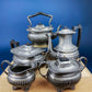 Vintage Pewter Teapot and Coffee Pot. Set of Two Beautifully Detailed Serving Pots. Fluted Body. Made in England. Pewter Collectors.