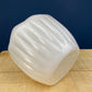 Milk Glass Planter or Vase. Vintage White Flower Pot with Ribbed Pattern and Pinched Rim. Window Sill Herbal Garden.