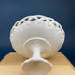 Westmoreland Milk Glass Pedestal Fruit Bowl. Doric Pattern with Lace Edge. 10" in Diameter.  Table Centerpiece.