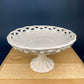 Westmoreland Milk Glass Pedestal Fruit Bowl. Doric Pattern with Lace Edge. 10" in Diameter.  Table Centerpiece.