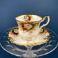 Royal Albert Cup and Saucer. Celebration Motif Tea/Coffee Set. Red, Pink & White Roses. Made in England. Collectibles. Gift for Her.