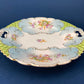 Antique Hand Painted Serving Plate with Gold Lattice. Porcelain Platter with Wild Flowers Motif.