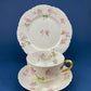 Antique Limoges Tea Cup and Saucer. Hand-Painted Porcelain by Haviland, France. Violet Clusters Motif. Highly Collectible.