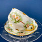 Antique Limoges Tea Cup and Saucer. Hand-Painted Porcelain by Haviland, France. Violet Clusters Motif. Highly Collectible.