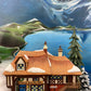 Illuminated Aldeburgh Music Box Shop. Celebrating Music. Christmas Village Porcelain House and Built-in Music Box. Dickens' Village Series.