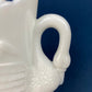 Cobalt Blue Creamer with Swan-Shaped Handle and Lid. Glass Creamer with Embossed Reed and Swans. Collectible Glass. Gift Idea.