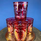 Vintage Bohemian Glass Crystal Serving Bowl and Plate. Set of Two Hand Cut Ruby Crystal Serving Dishes. Collectible Czech Glass.