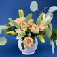 Fenton Milk Glass Vase. Vase with Embossed Wild Flowers and Ruffled Edge. White Bedroom Decor. Collectible Milk Glass.