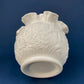 Small Milk Glass Vase With Ruffled Edge. Round Flower Vase. White Bedroom Decor. Collectible Milk Glass.