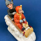 Kids & Dog on Sled Porcelain Figurine. Christmas. Downhill Racer. Inspired by Norman Rockwell. Museum Collections. Snow King. Collectibles.