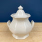 Vintage White Tea Pot and Sugar Bowl. Real English Ironstone by WM Adams and Sons. Micratex, England.