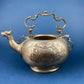Pewter Teapot by Etain Zinn.  Etched with Heart and Cupids Antique Teapot. Spout Shaped like Eagle. Back Handle with Lion.