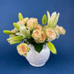 Milk Glass Hobnail Splash Vase. Fenton White Glass Flower Vase with Rims that Looks Like Splash. Collectible Vase. Wedding Gift.