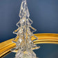 Lead Crystal Clear Christmas Tree. Hand Crafted Art Glass Spruce Tree. 8" Tall Pine. Holiday or Year-Round Decor.