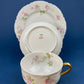 Antique Limoges Tea Cup and Saucer. Hand-Painted Porcelain by Haviland, France. Violet Clusters Motif. Highly Collectible.